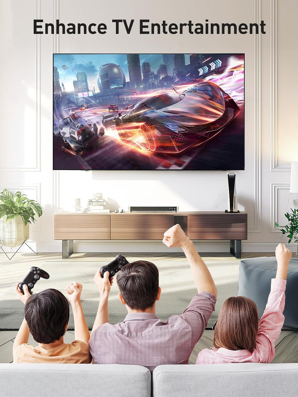 Perlesmith Full Motion TV Wall Mount - Fits 37-82 Inch TVs Up to 132 lbs | Dual Articulating Arms, Tilt & Extension