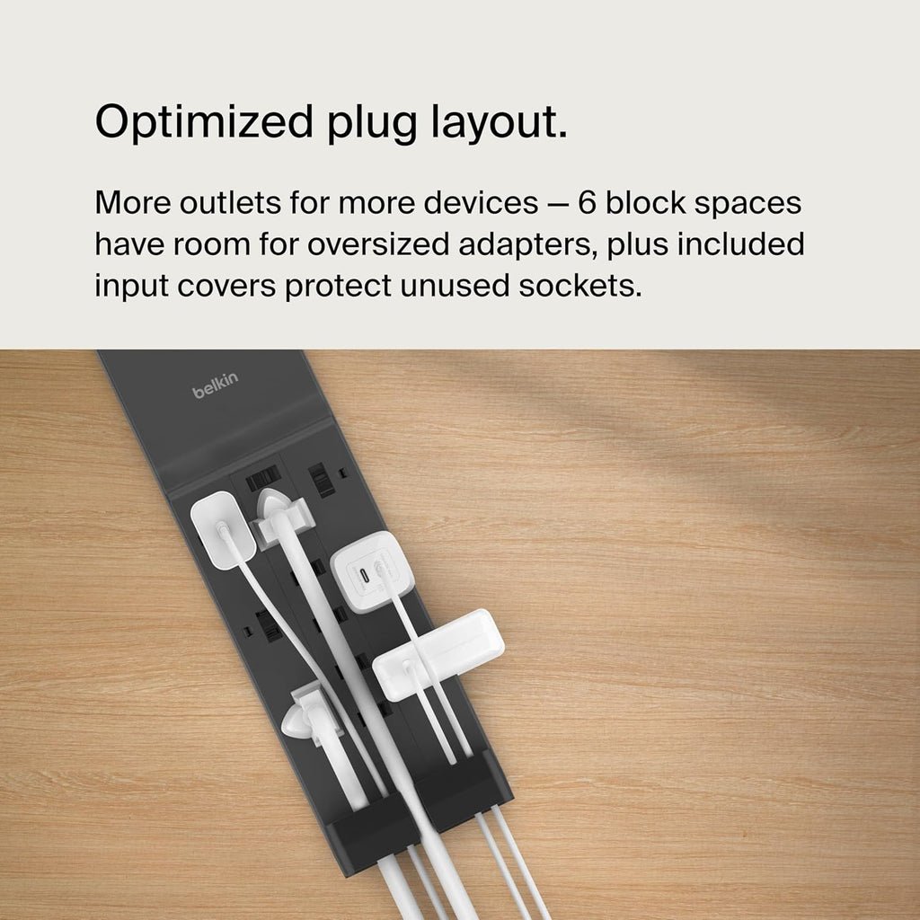 Belkin 12-Outlet Surge Protector Power Strip - 12 AC Outlets, 8ft Flat Plug, 3,940 Joules Protection for Home & Office