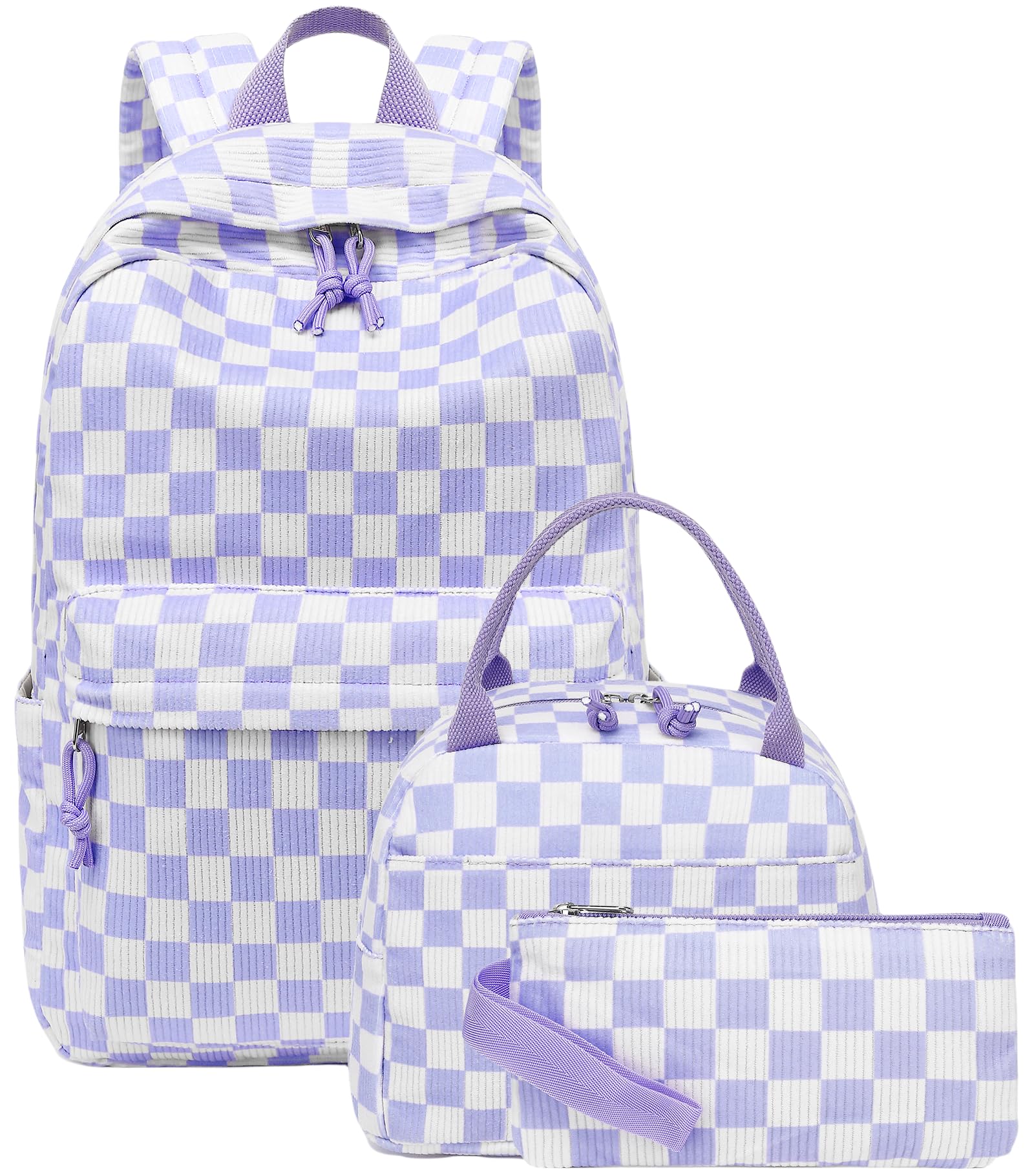 LEDAOU Backpack for Girls School Bag Kids Bookbag Teen Backpack Set Daypack with Lunch Bag and Pencil Case