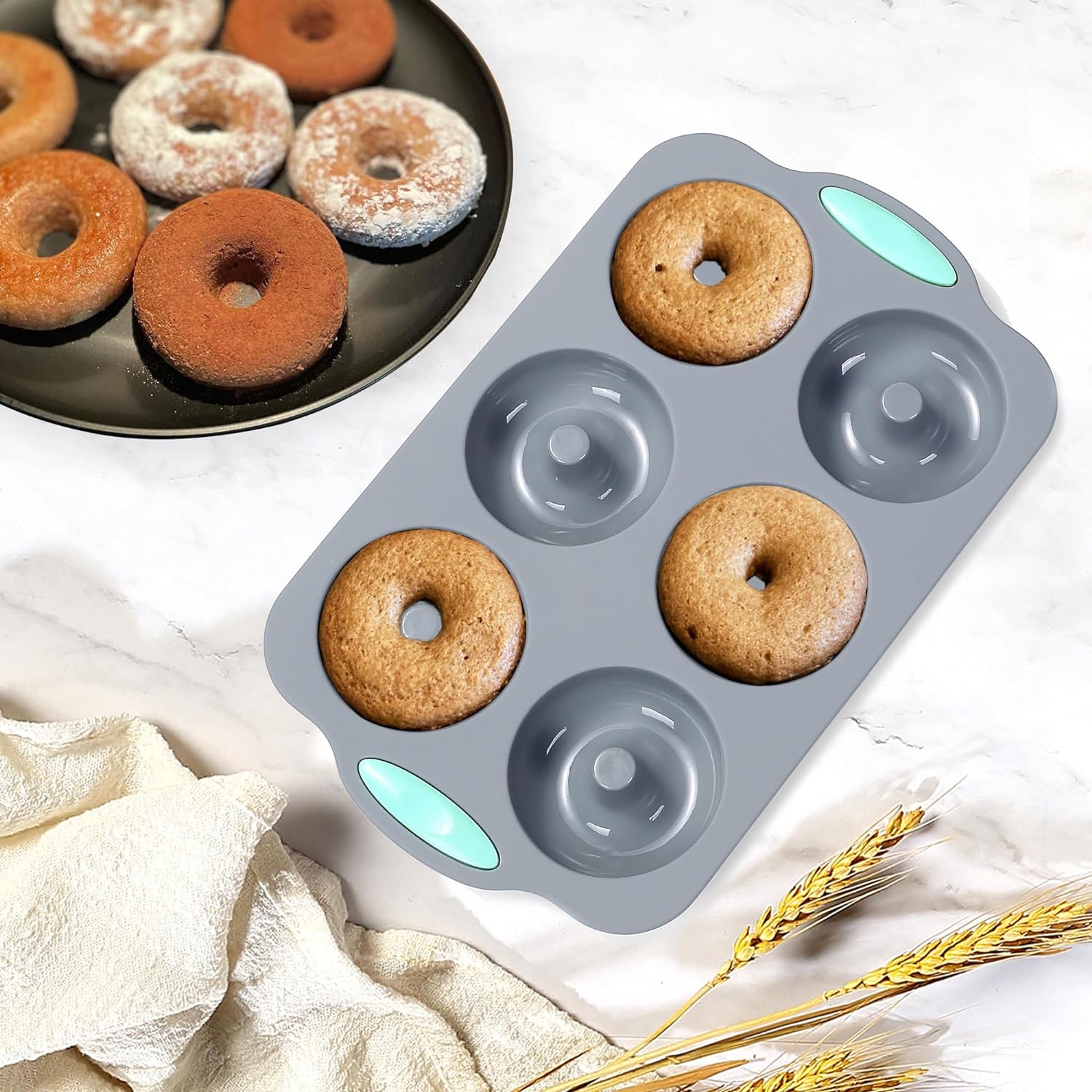 Tongjude Silicone Bakeware Set - 51 Piece Non-Stick Kitchen Baking Pans & Molds | Versatile Muffin, Cake, Donut & Loaf Pans