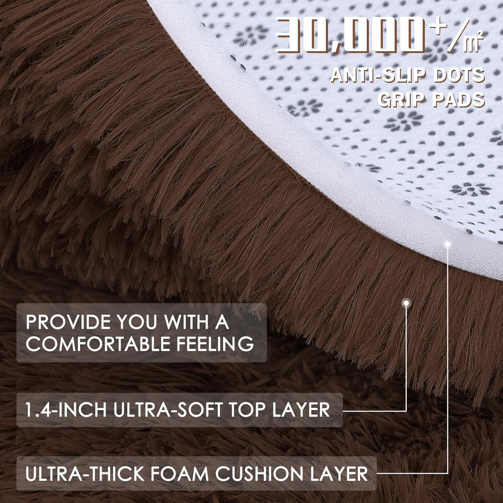 OLANLY Large Area Rugs - Soft Fluffy Shaggy Indoor Carpet for Living Room & Bedroom | 6x9 ft, Machine Washable