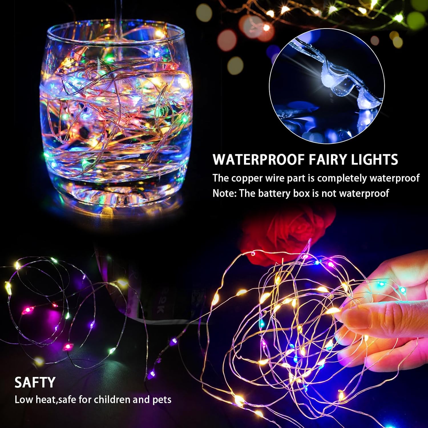 Skiennix 24-Pack Fairy Lights - 7Ft 20 LED Twinkle String Lights | Battery Operated & Waterproof for Parties, Weddings, and Decor