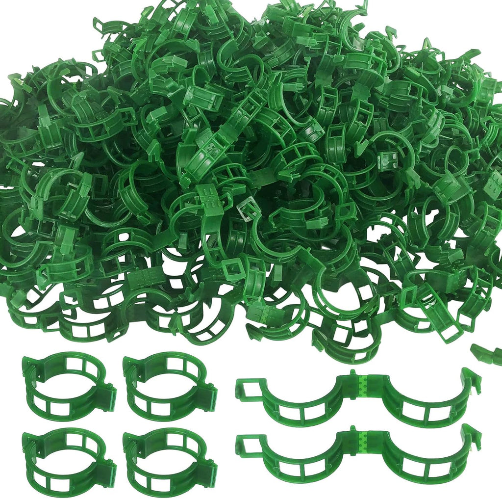OJYUDD Plant Support Clips - 300 Pcs Plastic Tomato & Garden Vine Clips for Climbing Plants (Green)