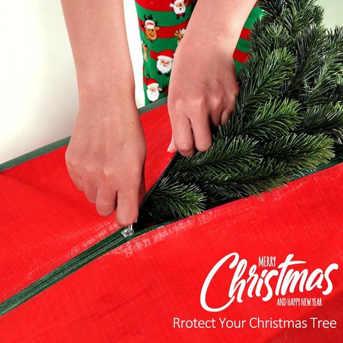 HABGP 9 ft Christmas Tree Storage Bag - Waterproof & Durable with Strong Handles - Red