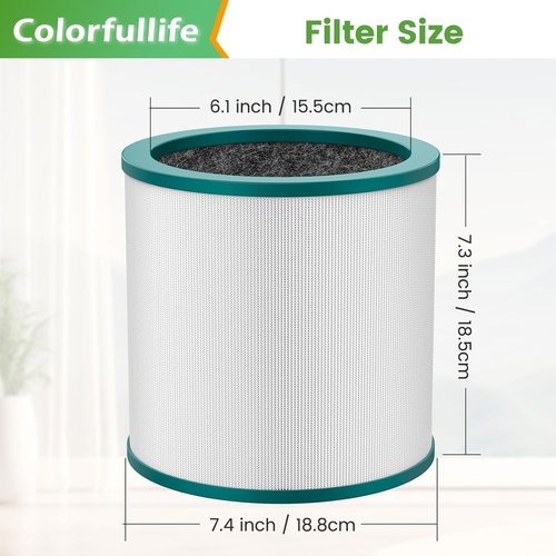 Dyson TP01 Replacement Filter - Compatible with TP01, TP02, TP03, AM11, BP01 | 2-Pack Air Purifier Filters