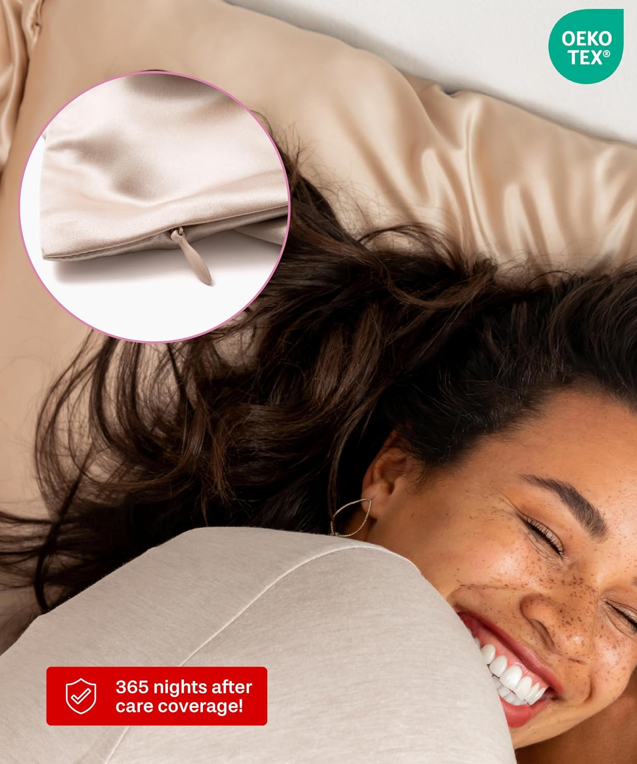 SUNDAYSILKS™ Silk Pillow Cases - 22 Momme Mulberry Silk Set of 2 | 100% Pure Slip Pillowcases for Couples - Standard/Queen/King Size [Nude Champagne]