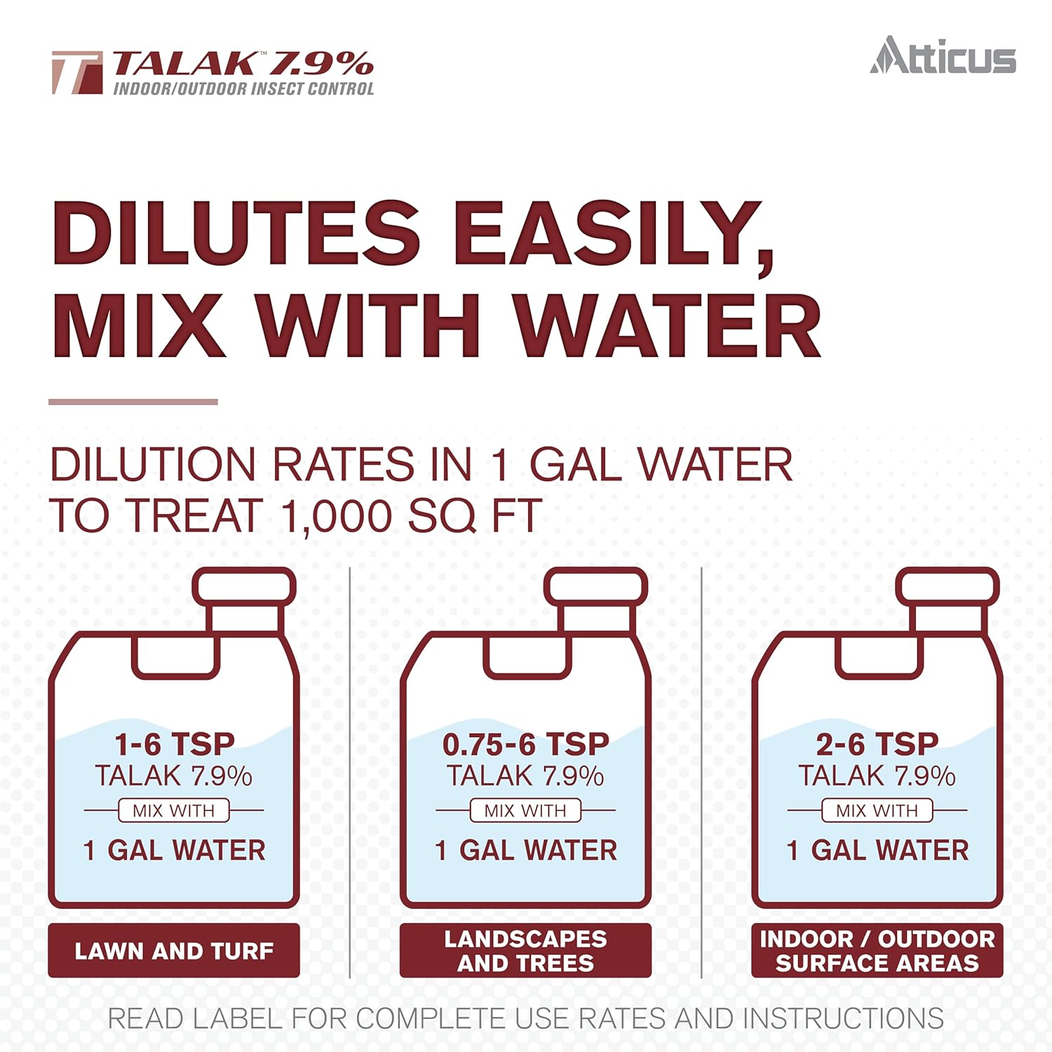 Atticus Talak Insect Control - Bifenthrin Concentrate for Indoor/Outdoor Use (32 Ounce)
