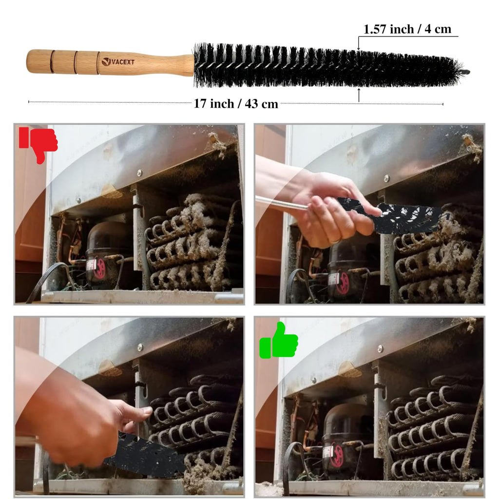Vacuum Accessories & Attachment Compatible with Dyson V7 V8 V10 V11 V15 V6 DC58 DC59 - Dryer Vent Cleaner Kit & Refrigerator Condenser Coil Brush- Flexible Crevice Tool for Small Crevice