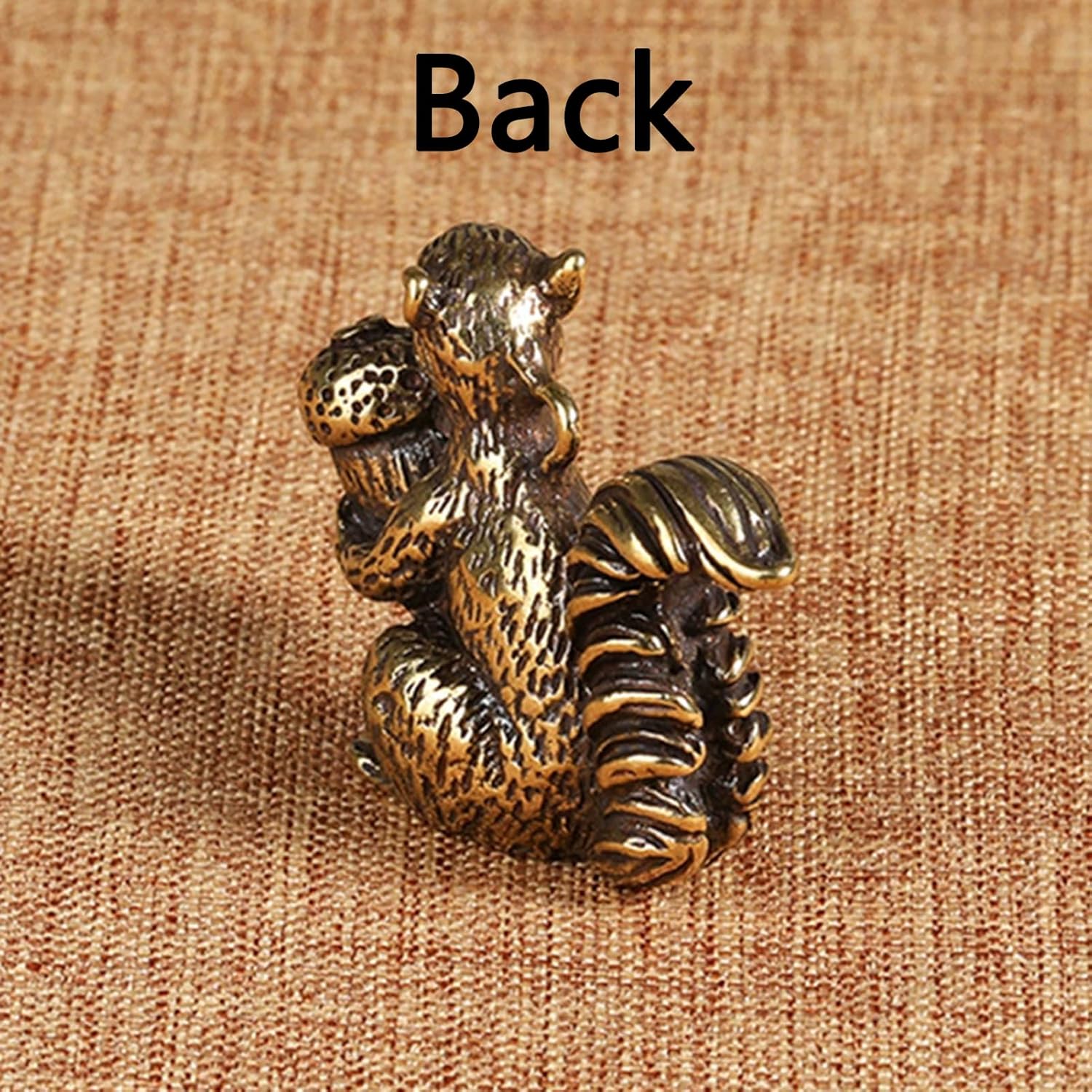 Skiennix Brass Squirrel Figurines - Antique Bronze Animal Decor | 2pcs Small Incense Holders (1.6x1.2x0.6in)