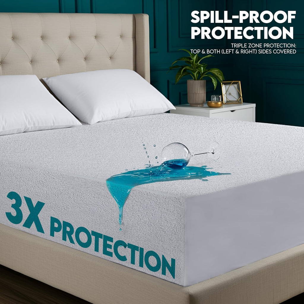 Utopia Bedding Waterproof Mattress Protector - Soft & Breathable Twin Size Fitted Cover