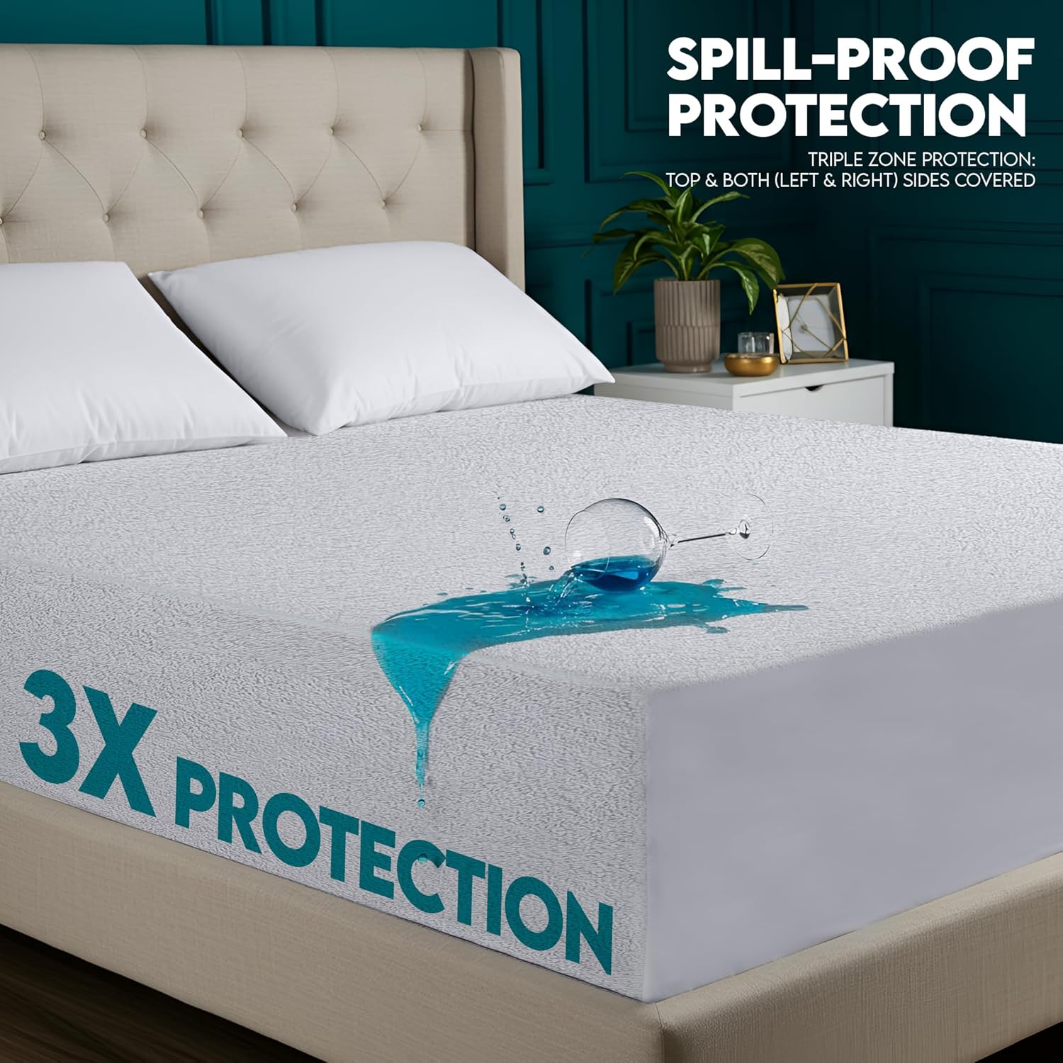 Utopia Bedding Waterproof Mattress Protector - Soft & Breathable Twin Size Dual-Sided Terry Cover