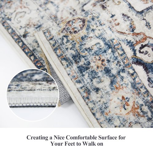 Hallway Washable Runner Rug - Vintage Soft Non-Slip 2x7 Entryway Carpet | Ideal for Kitchen & Living Room