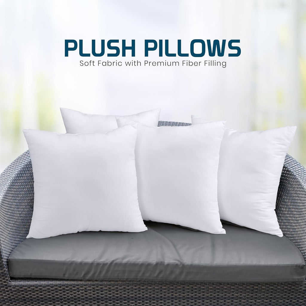 Utopia Bedding Throw Pillows - Set of 4 Decorative 20 x 20 Inch White Pillows for Sofa & Bed