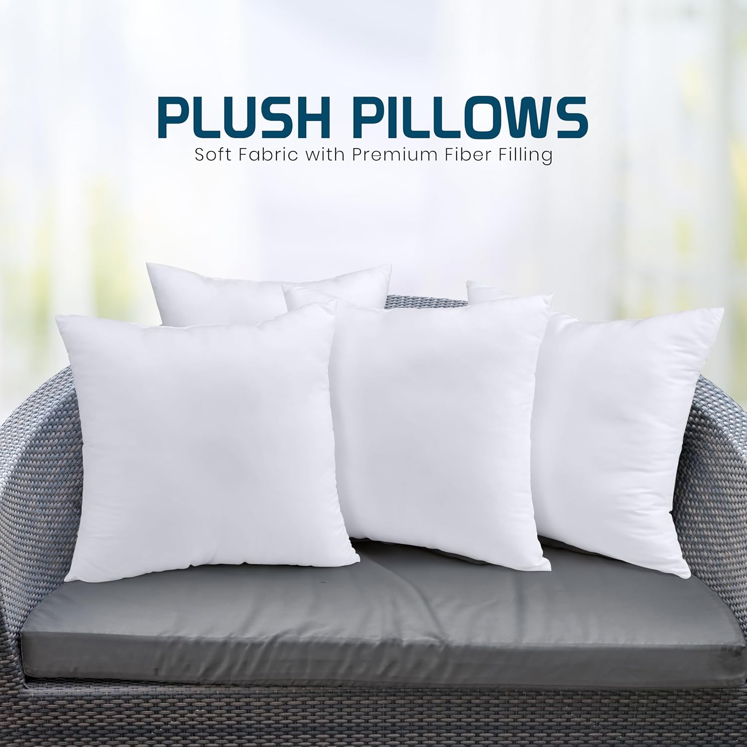 Utopia Bedding Throw Pillows - Set of 4 Decorative 20 x 20 Inch White Pillows for Sofa & Bed