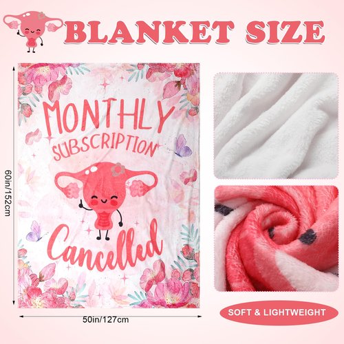 Breling 4 Pcs Funny Hysterectomy Recovery Gift Set for Women Funny Ceramic Mug Flannel Throw Blanket Crew Socks Candle Post Uterus Surgery Care Package Gift Basket