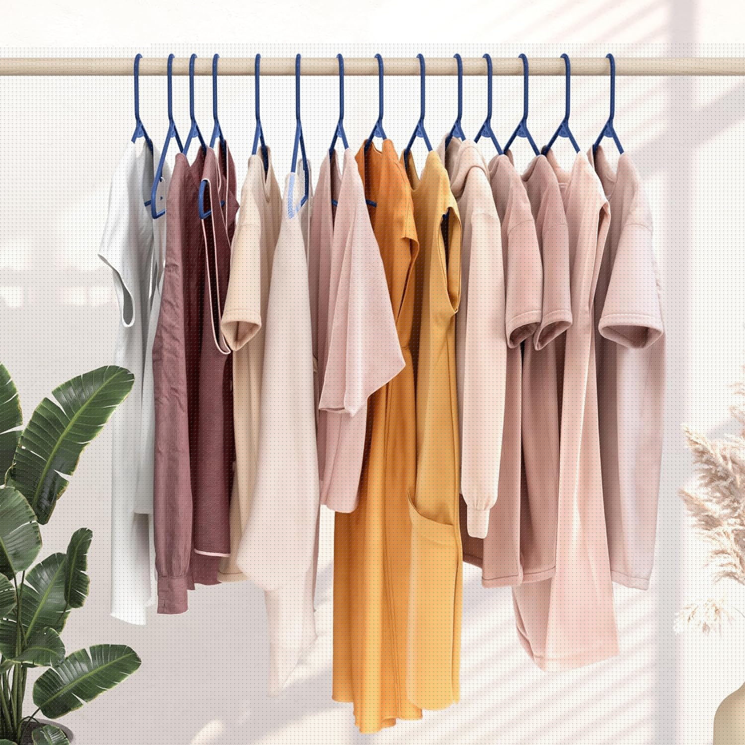 Plastic Hangers 50 Pack Navy - Space-Saving Clothes Hangers for Closet Organization | Perfect for Coats & Apparel
