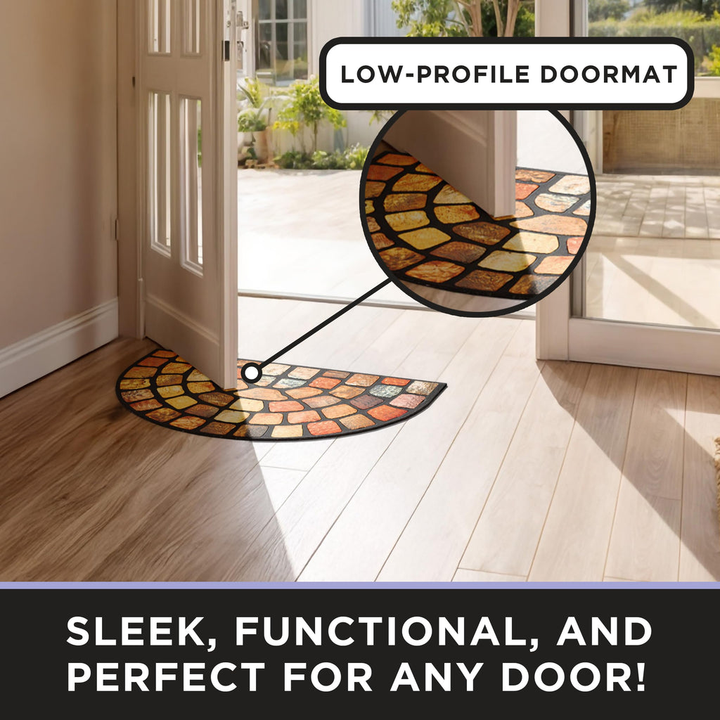 ubdyo Unique Design Door mat - Low Pile Front Doormat Outside Entrance for Efficient Dirt Trapping - All Weather Front Door Mat Indoor Entrance - Anti Slip Welcome Matt Outdoor - (36" x 24", Orange)