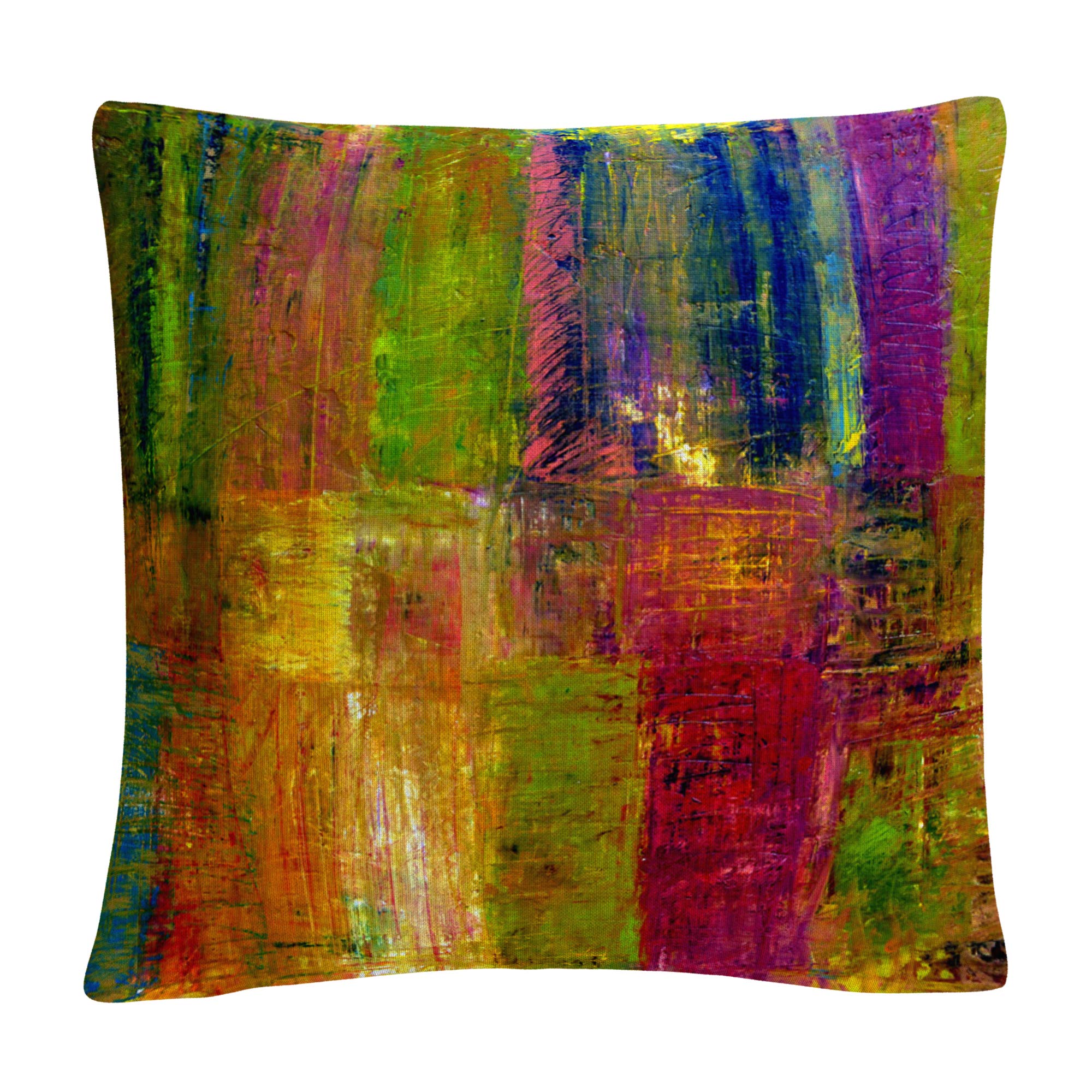 Trademark Fine Art Color Abstract by Michelle Calkins, 16x16 Decorative Throw Pillow