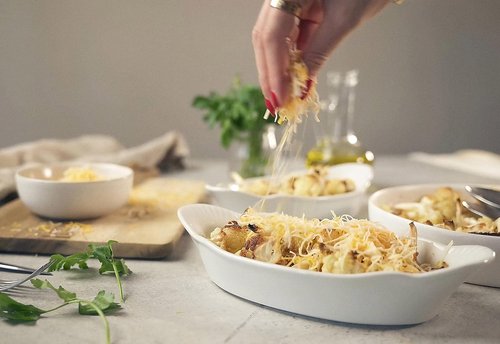 Kook Mini Casserole Dishes - Set of 6 Oven & Microwave Safe Ceramic Au Gratin Baking Dishes | 12 oz (Ivory)