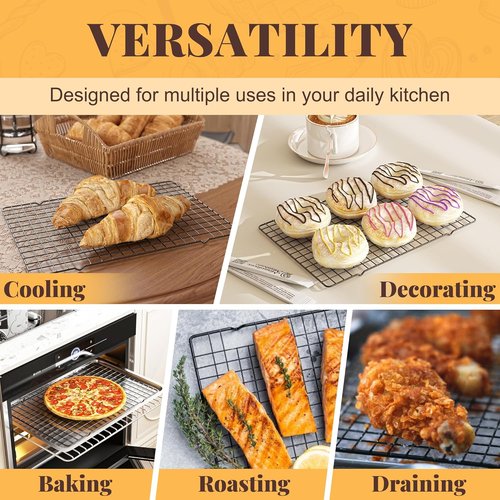 Cooling Racks - 2 PCS 10" x 15" Grid Wire Baking Rack | Dishwasher Safe for Cooking & Baking
