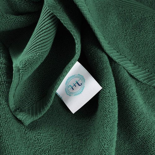 Hearth & Harbor Bath Towels - Luxury 100% Ring Spun Cotton Set of 10 | Ultra Soft & Highly Absorbent - Hunter Green