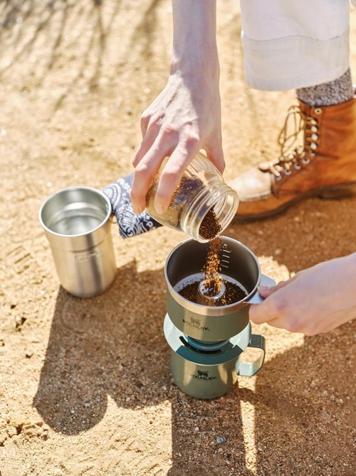 STANLEY Perfect Brew Pour Over Set | 12 oz Camp Mug with Lid Included | Drip Coffee Maker with Reusable Filter | Insulated Stainless Steel | BPA-Free | Black 2.0