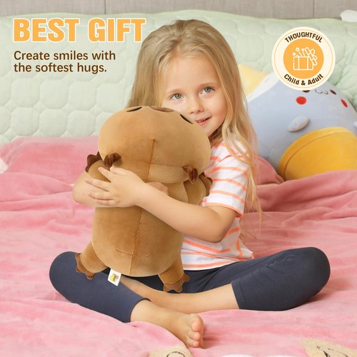 Onsoyours Original 13.8"|1.8 Pound Weighted Stuffed Animals, Cute Weighted Positive Capybara Plush Pillow Toy Soft Weighted Capybara Plushies Gift for Kids Adults