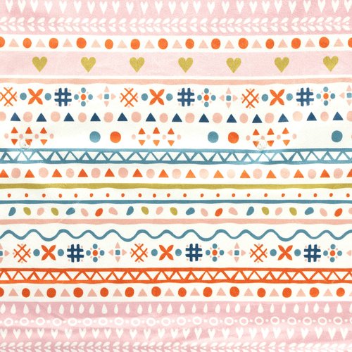 Lush Decor Baby Boho Metallic Hearts Soft & Plush Sherpa Blanket, 40" x 30", Pink & Orange