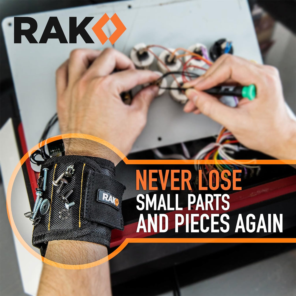 RAK Magnetic Wristband for Tools - Premium Tool Holder with Powerful Magnets | Ideal Gift for Dads, Handyman