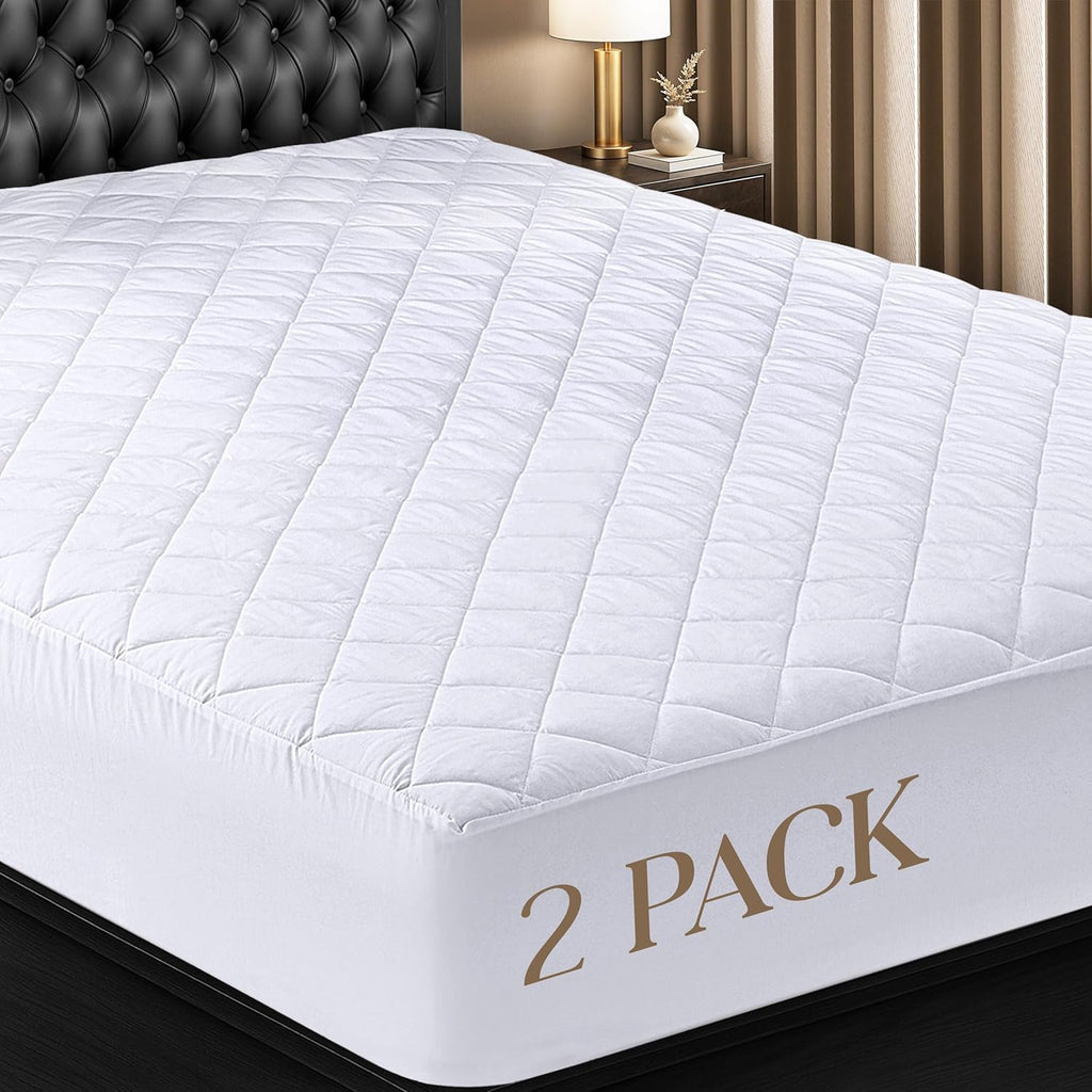 Utopia Bedding Twin XL Quilted Fitted Mattress Pad - Deep Pocket Protector, Machine Washable (White)