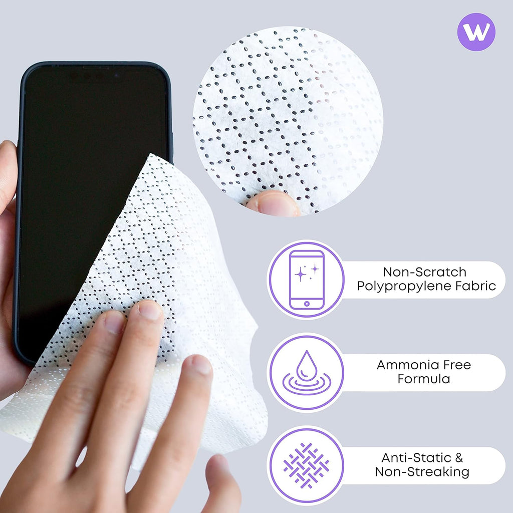 See Clear Lens Cleaning Wipes - Streak-Free Pre-Moistened Cloths for Eyeglasses & Screens | 192 Wipes in 12 Packs