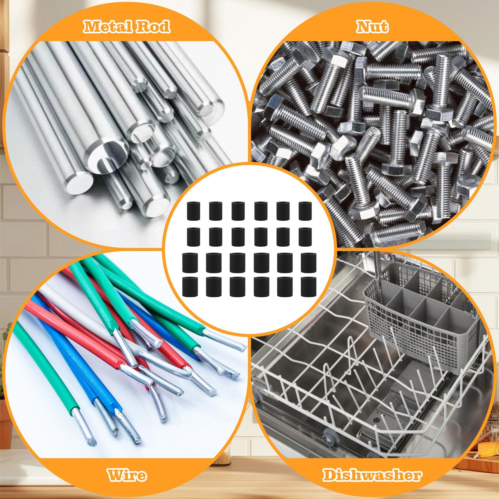24 Pcs Trivet Rubber Feet Replacement, Stick on Small Rubber Feet Pads for Coaster, Electronics, Cutting Board Non Slip, Sink Grid, Instant Pot Trivet