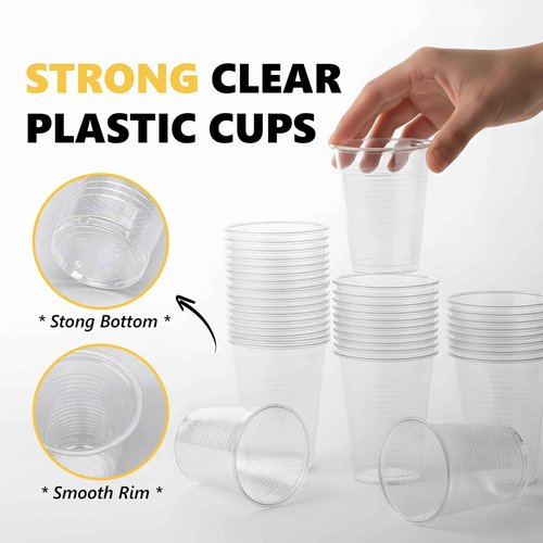 BONSTOCK 1300 Pack 7 oz plastic cups disposable, 7 Ounce Plastic Cups, 7 oz Cup for Birthday Parties, Picnics, Ceremonies, and Weddings
