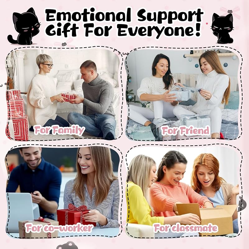 Pawsitive Cattitude Crochet Cat – Positive Energy Emotional Support Figurine Gift