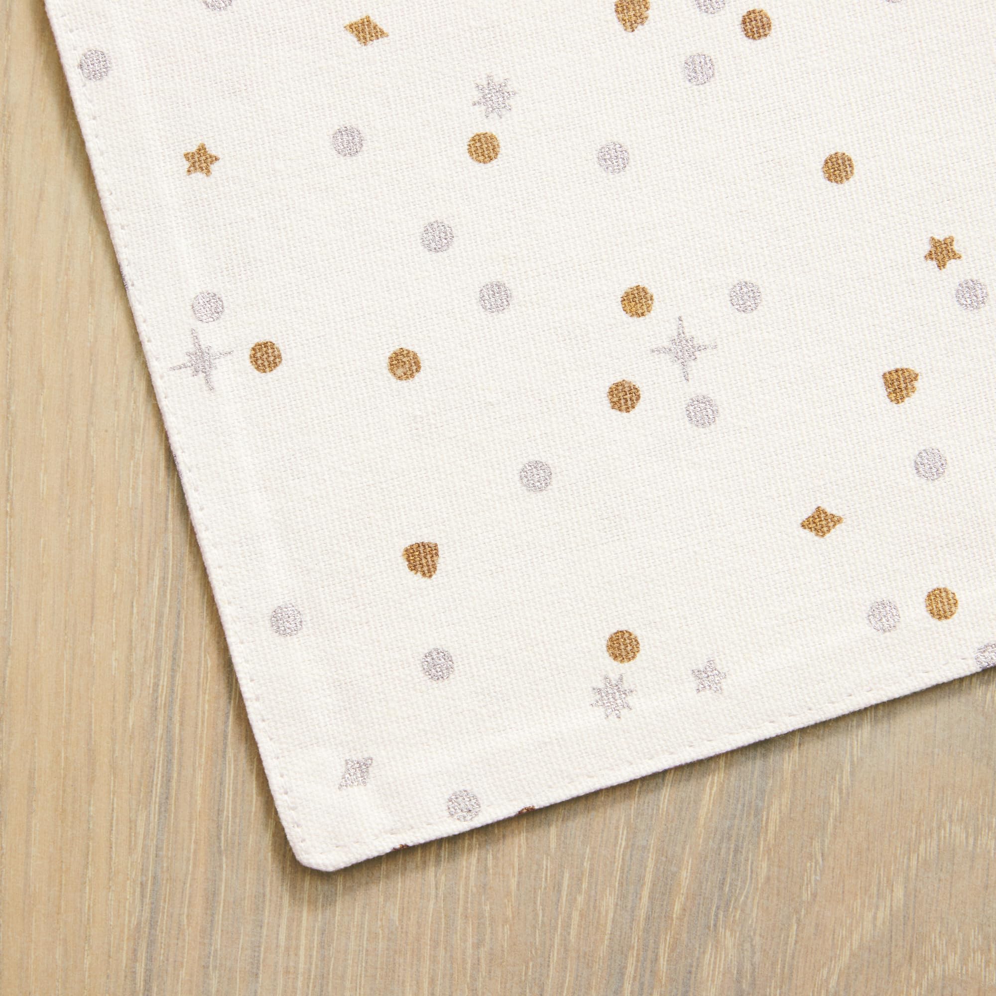 kate spade new york Celebration Confetti Dot Holiday Reversible Placemats 4-Pack Set, 100% Cotton with Metallic Print, Machine Washable, Ivory/Gold/Silver, 13"x19"