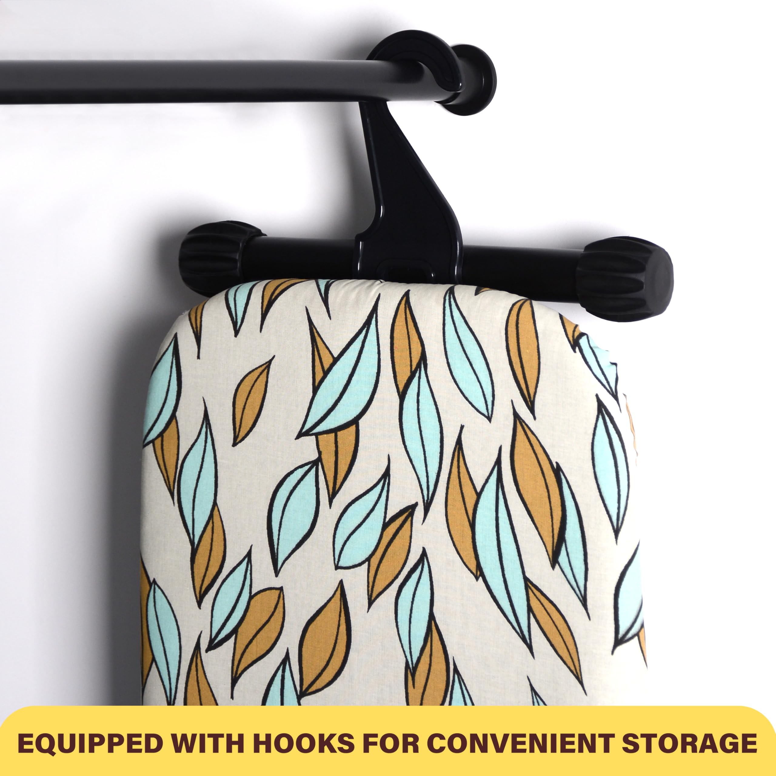 veiox Ironing Board with Heat Resistant Cover,Foldable Full Size Iron Board,Heavy Sturdy Legs,Height Adjustable,Wall Mount & Closet Hanger (13x43)