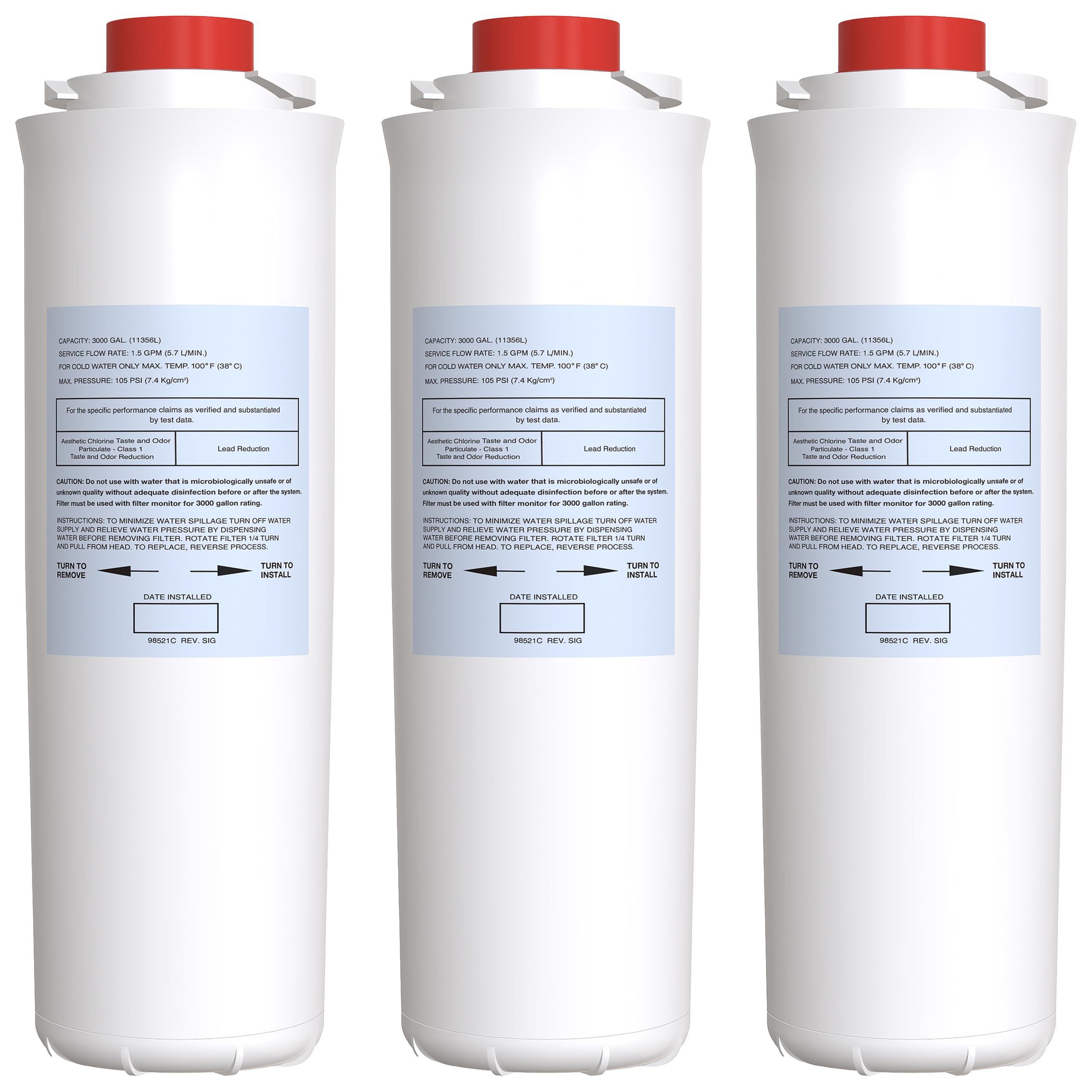 51300C Filter Compatible with Elkay EzH2O, Replacement for Elkay 51300C (No Chip - 3 Pack)