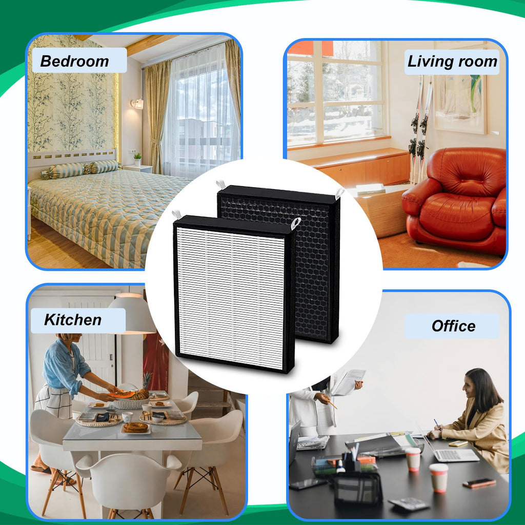 Prestivair 2 Pack 47001 HEPA/Carbon Combo Replacement Filters Compatible with NUWAVE OxyPure Model 47001 47002 47003 47004 47005 and 47006 Air Purifiers