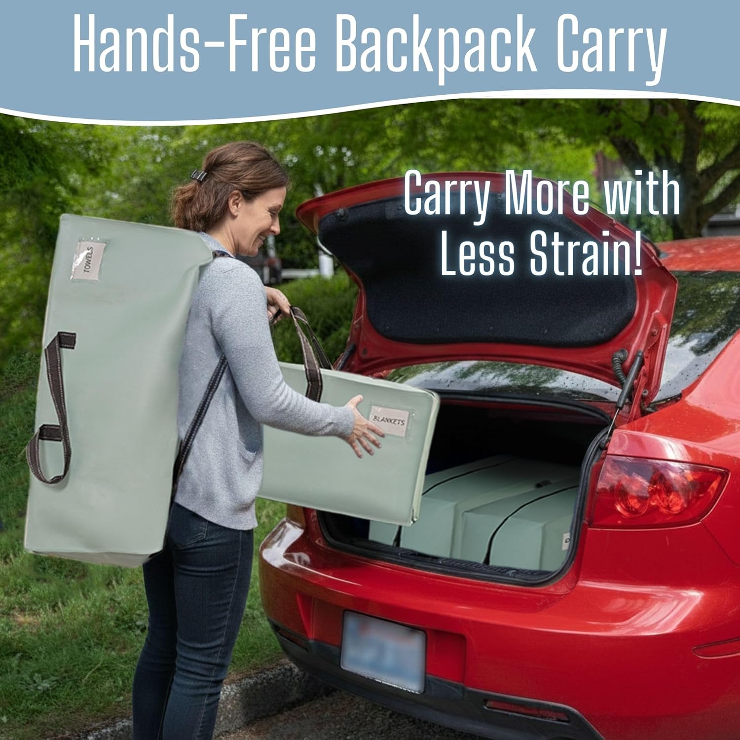 VENO Heavy Duty Moving Bags - 8 Pack with Backpack Straps & Zippers | Extra Large Packing Solution for College Dorms