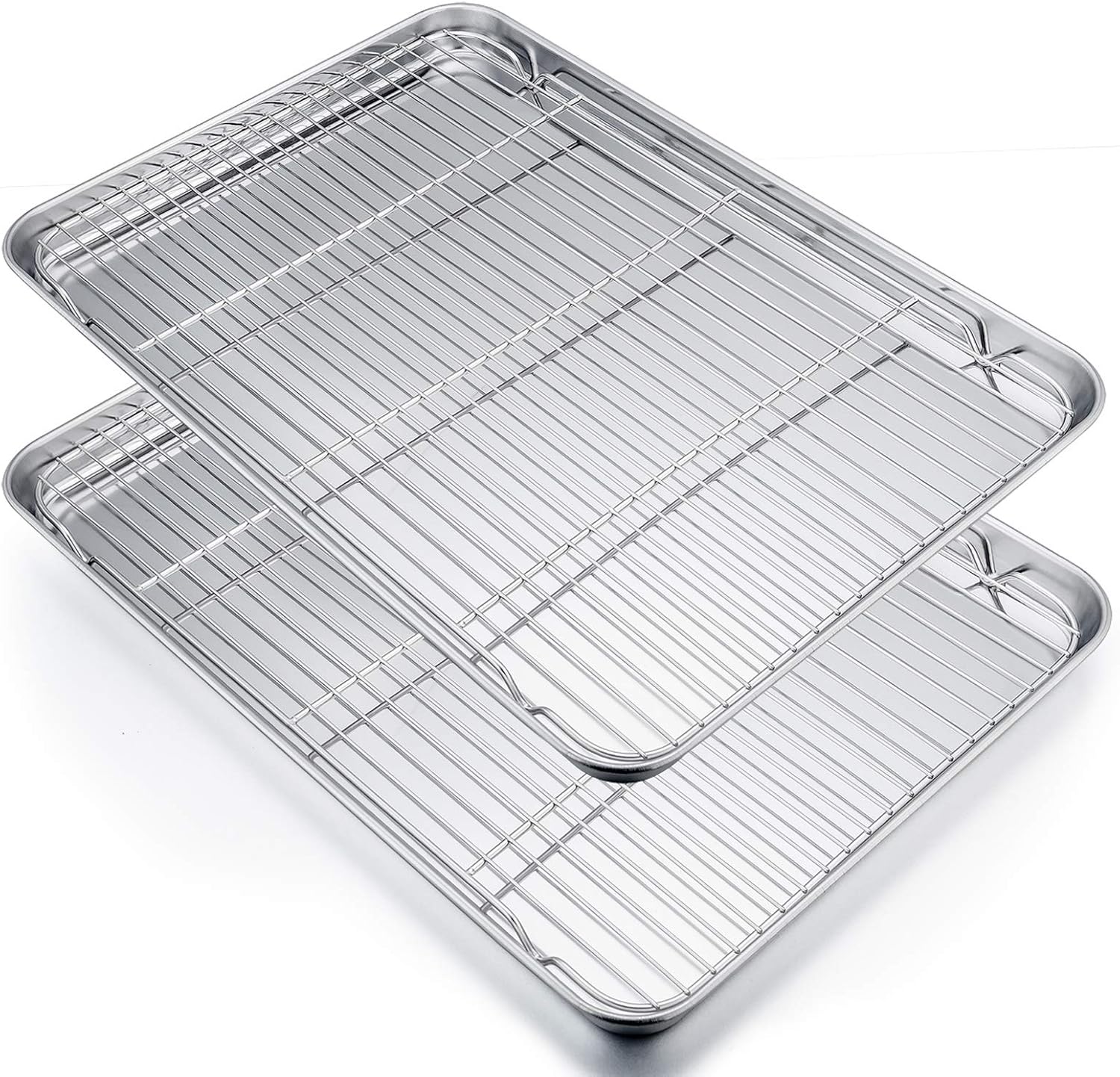 P&P CHEF Stainless Steel Baking Sheet Set - 19.6 Inch Cookie Trays with Cooling Racks | Oven & Dishwasher Safe