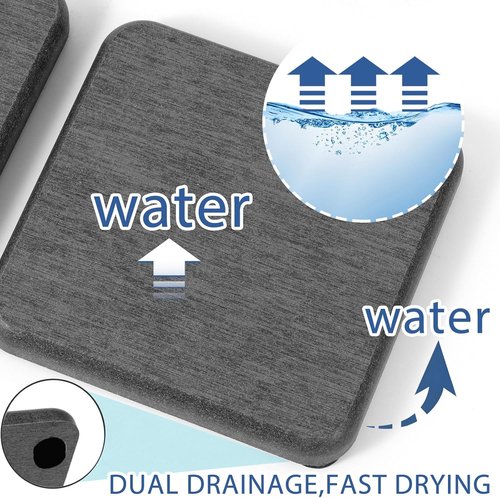 Diatomite Coasters by [Brand Name] - Quick Drying Water Absorbing Stone Tray | 4PCS for Bathroom & Kitchen