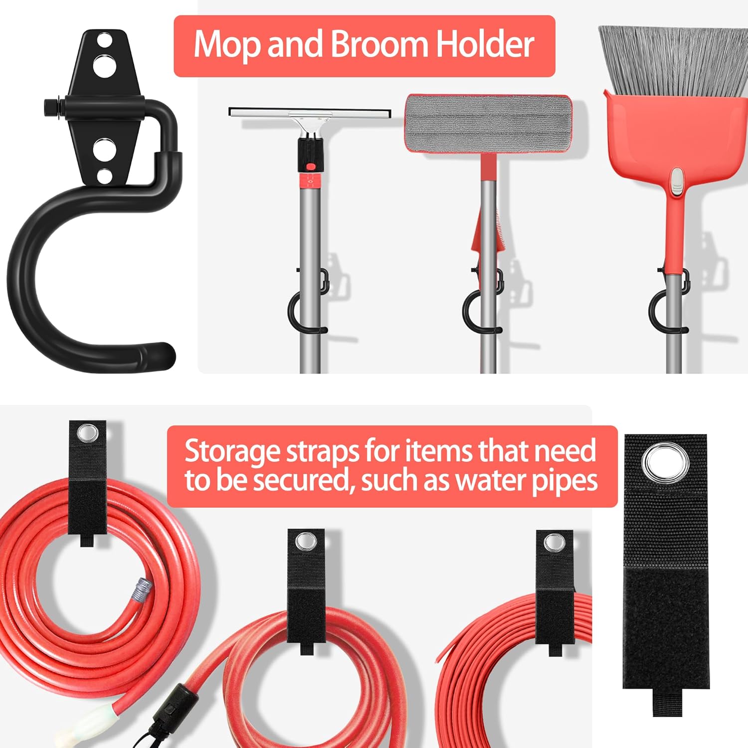 Skiennix 28-Pack Heavy-Duty Garage Hooks - Non-Slip PVC Coated Storage for Bikes, Ladders, Tools