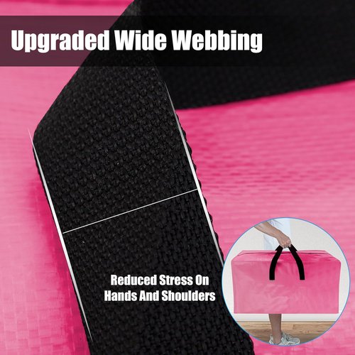 Cosy Family Extra Large Moving Bags - 8 Pack with Backpack Straps, Strong Handles & Zippers, 40 Gal, Pink