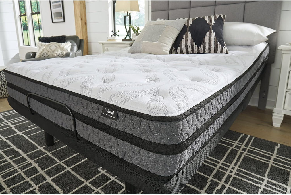Signature Design by Ashley 10-Inch Hybrid Gel Memory Foam Mattress - Pressure Relief & Lumbar Support, Queen