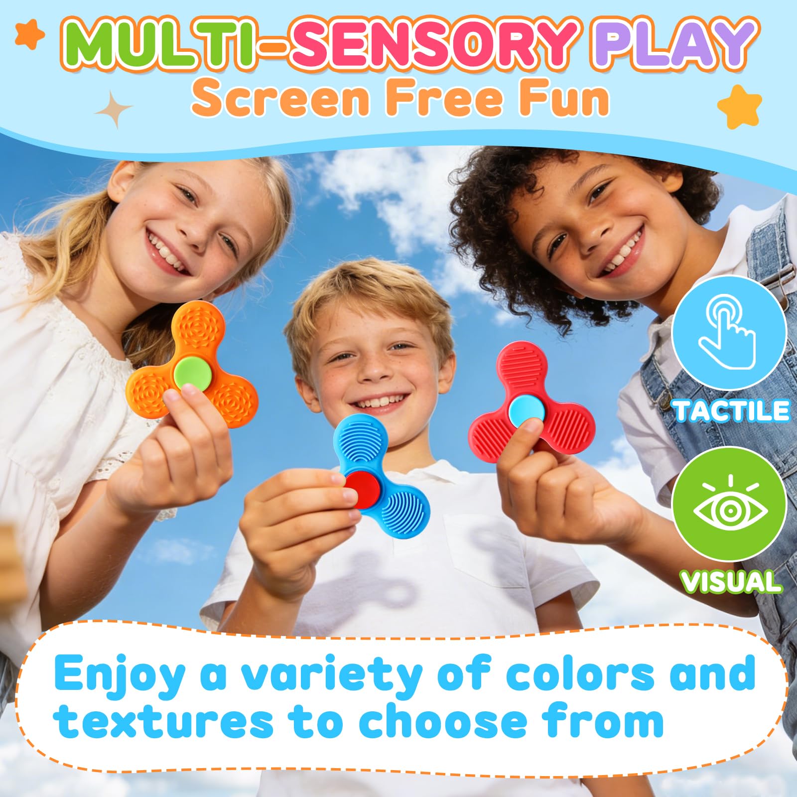 24 PCs Valentines Day Cards with Fidget Spinner for Kids Classroom, Textured Sensory Fidget Toys with Valentine Cards, Kids School Classroom Exchange Prizes Gifts Rewards Stress Relief Party Favors
