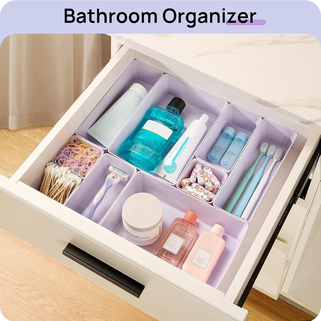 Vtopmart 25 PCS Plastic Drawer Organizers - Versatile Storage Bins for Bathroom, Makeup & Kitchen