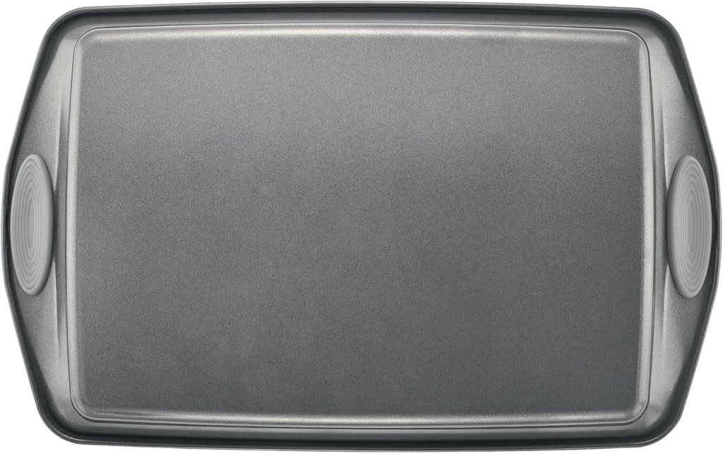 Rachael Ray Nonstick Bakeware Set - 3-Piece Cookie Sheets with Grips, Gray & Sea Salt Gray