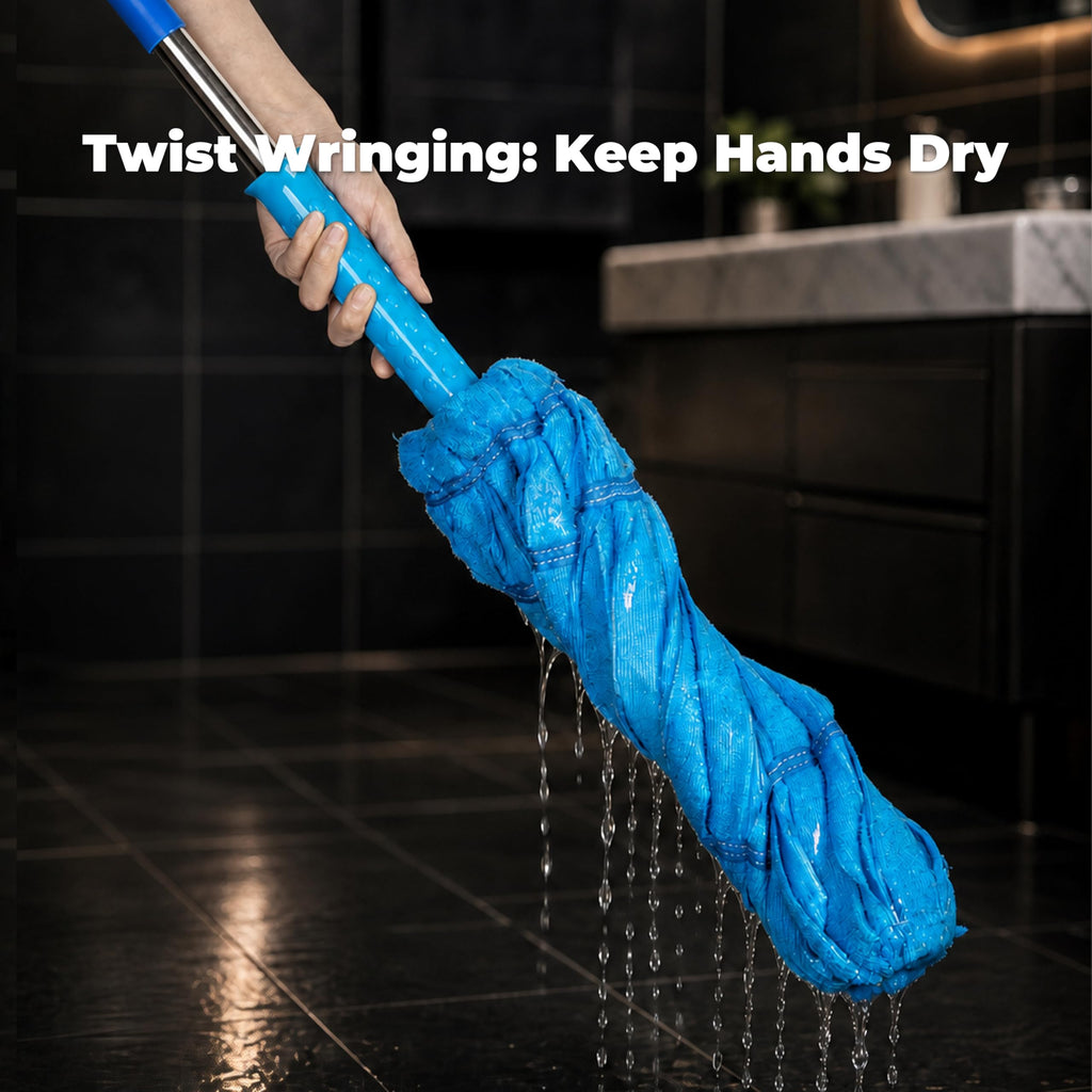 EaseYourDay Self-Wringing Twist Mops, Hands-Free Ratchet Wringing, Microfiber Mop with 1 Extra Refill
