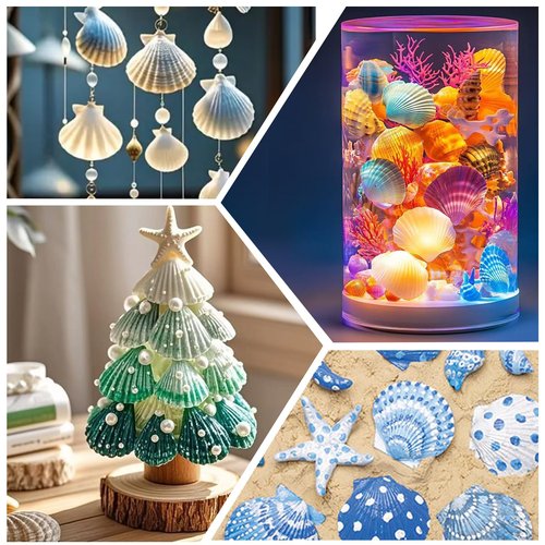 30PCS Natural Scallop Shells 2.3''-3'' White Sea Shells for DIY Craft Making, Hand Painting, Ocean Themed Party and Home Décor