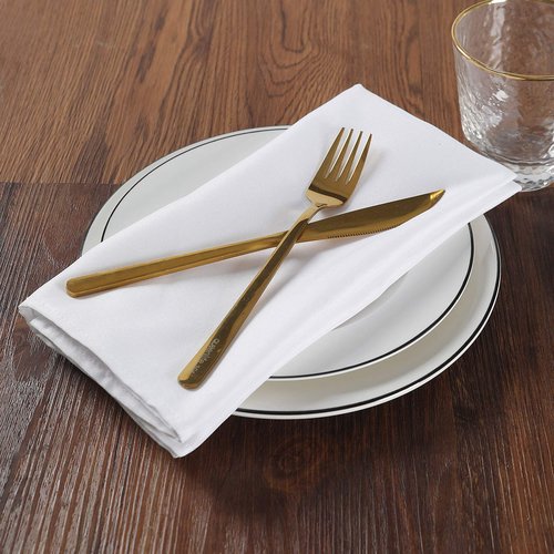 Cloth Napkins 17x17 inch Washable Polyester Dinner Napkins Soft Table Napkins for Wedding Party Dining Banquet(White,100PCS)
